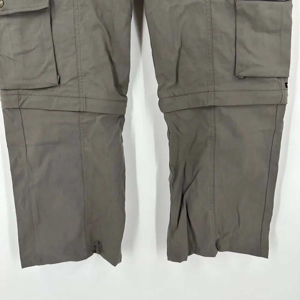 Prana Womens Size 10 Convertible Pants Flaw Hiking Outdoor Athletic Zip Off Gray